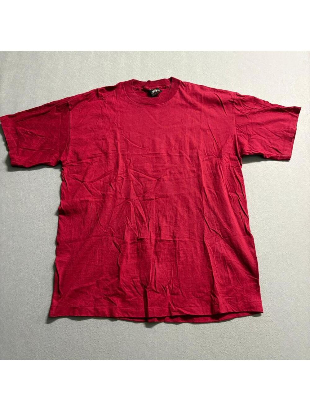 Vintage Signal Sports Blank T-Shirt Mens XL Red Single Stitch Made in USA Cotton